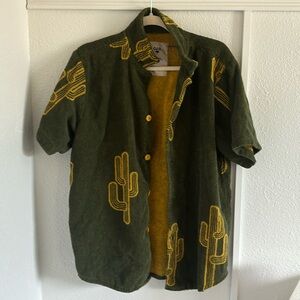 OAS Terry cotton shirt, green cactus